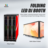 Écran LED P1.95 pliable pour cabine DJ, support DJ portable à roulettes pour festivals de musique, bars, scène interactive