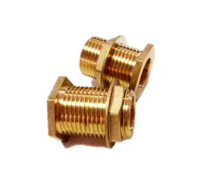 1/2" Female NPT 3/4" Male GHT Solid Brass Water Tank Connector Bulkhead Fitting