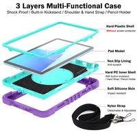 Étui antichoc rotatif à 360° pour tablette enfant avec bandoulière, anti-rayures et anti-poussière pour Huawei MatePad SE/C5e 10.4