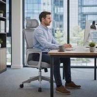 Fauteuil de bureau de direction ergonomique pivotant en maille, réglable en hauteur, à dossier haut, pour vente en gros