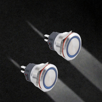 Interrupteur à bouton-poussoir momentané LED 22 mm 24 V 220 V électronique 1NO en acier inoxydable IP67/IP65 étanche pour contrôle industriel