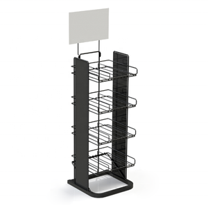 Kim loại giá thực phẩm ùn tắc chai rượu hiển thị 4 tầng tầng kệ đứng cửa hàng rượu vang kệ trưng bày - Product Image 4