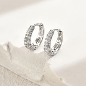 Pendientes de aro de moda para mujer con circón latón regalo de aniversario perfecto joyería elegante - Product Image 5