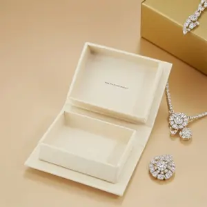 Scatola di gioielli per imballaggio Mini anello di carta speciale di lusso personalizzabile da banco - Product Image 1