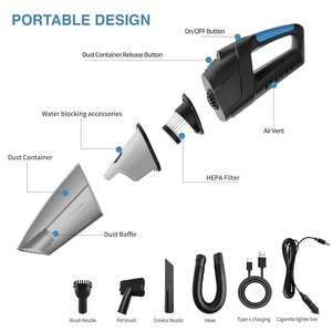 <span class=keywords><strong>AC</strong></span>/<span class=keywords><strong>DC</strong></span> Draadloze Stofzuiger Voor Thuis En Auto-Batterij Met Grote Capaciteit, Krachtige Draagbare Stofzuiger Voor Auto-En Dierenharen - Product Image 2