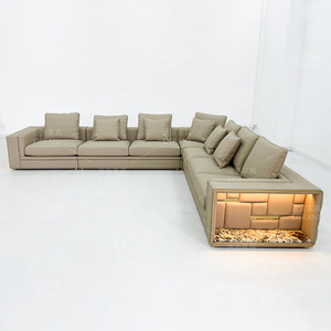 Sofá Babylon de una plaza, estilo ligero y lujoso de Foshan, muebles de sala de estar, diseño italiano, personalización de alta gama en PU - Product Image 4
