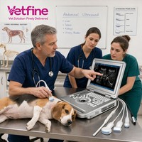 Échographe vétérinaire portable noir et blanc, scanner à ultrasons pour chien, chat, animal