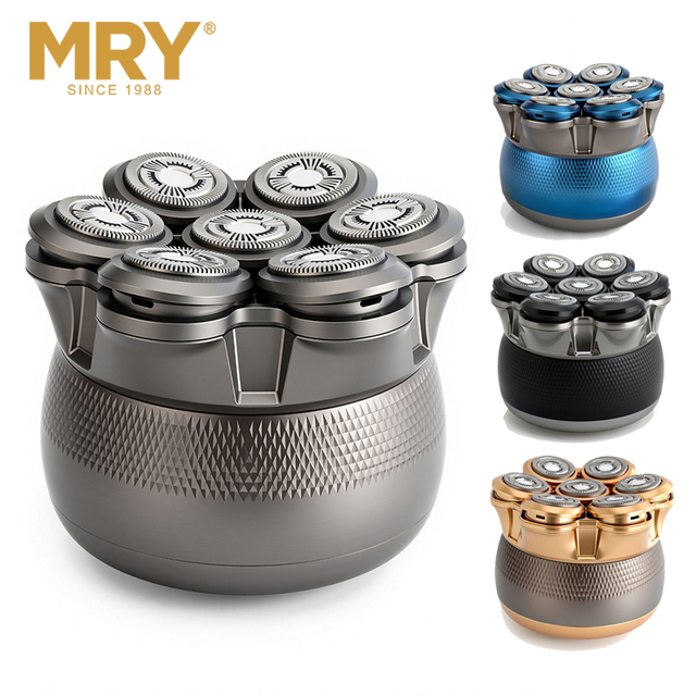 MRY RQ-9320 Cordless 7D Bald Head Hair Trimmer Men Rotary Shavers Clipper Waterproof Magnetic Blade Rechargeable LCD Head Shaver