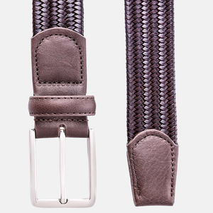 Cinturón trenzado para <span class=keywords><strong>hombre</strong></span>, <span class=keywords><strong>correa</strong></span> de cuero elástico para vaqueros con hebilla de una sola punta - Product Image 4
