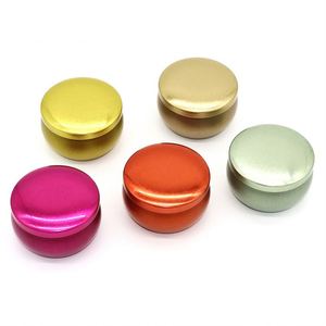 Custom wholesale 60g round cosmetic cream cansdy spice pill mint small metal mini tin Box with screw lids jars aluminum cans