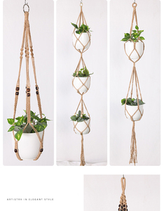 Hot Sale Boho Style <b>Plant</b> Hangers Indoor Outdoor Rope Hanging Planter <b>Basket</b> Garden Home Flower Pot Holder - Product Image 4