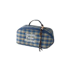 Checked Scottish Pattern Yarn-Dyed Custom Cosmetic <b>Bag</b> <b>Large</b> Capacity Cotton <b>Makeup</b> Zipper <b>Bags</b> for Women Travel - Product Image 5