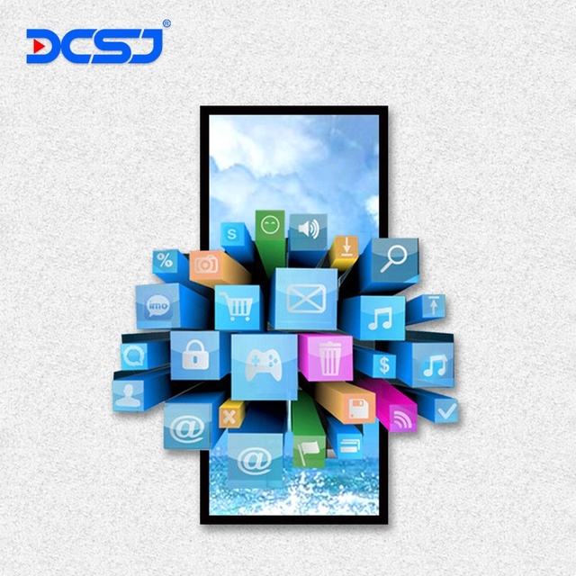 Stretch Bar LCD Display Screen for Indoor Retail Shelf Acrylic Gold Bar Display Case Android Monitor Media Player
