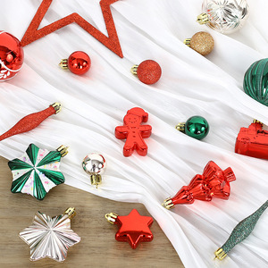 ชุดลูกบอลคริสต์มาสคลาสสิกสีแดงขาวลายเพ้นท์มือ ของตกแต่งคริสต์มาส Adornos De Navidad ลดราคาพิเศษ - Product Image 3