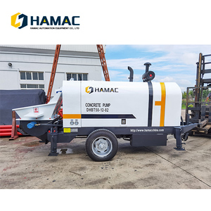 Pompe à béton diesel portable haute efficacité HAMAC avec moteur Weichai de 95 kW, pompe sur remorque - Product Image 1