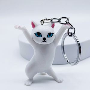 Porte-clés chat en PVC mignon très prisé, figurines chat dansant, porte-stylo, décoration suspendue envoûtante pour bureau et sacs, petit cadeau - Product Image 6