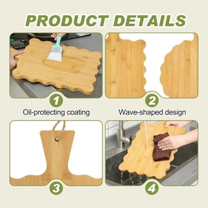 Set di Taglieri in Bambù Decorativi per Cucina, per <span class=keywords><strong>Pane</strong></span>, Salumi, Formaggi, Carne, Frutta - Product Image 2
