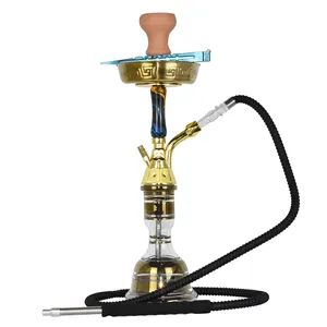 Nuova fabbrica di design fumo di lusso egitto narghilè shisha in lega di zinco khalil mamoon narghilè con stelo in resina chicha egiziana