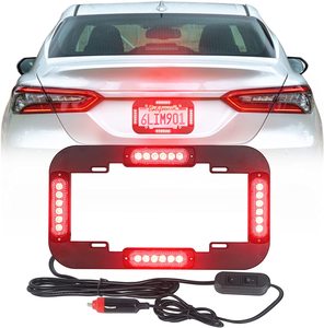 Nouveau 13.7 ''LED voiture plaque d'immatriculation cadre balise lumière stroboscopique <span class=keywords><strong>clignotant</strong></span> avertissement barres lumineuses pour véhicules américains et européens - Product Image 1