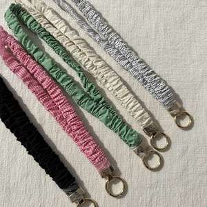 Hot Sale Colorful Stretchable Mobile Phone Chains Fabric Scrunchie <b>Lanyards</b> Long Strap <b>Key</b> Ring Hook Pleated <b>Lanyard</b> - Product Image 3