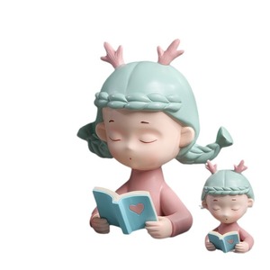 Creative Rabbit Girl Bobblehead Doll Set With Book Love Theme For Living Room Decor - Product Image 5