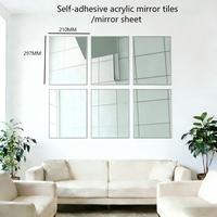 6 feuilles de miroir autocollantes en acrylique format A4, design Art Déco, incassables, écologiques, légères, couleur personnalisable