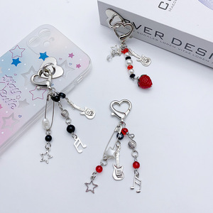Luoyan <strong>Fashion</strong> Metal Heart Butterfly Phone <strong>Charm</strong> Stylish Bag <strong>Pendant</strong> Cute Strawberry <strong>Bowknot</strong> Keyring Holder Wallet Accessories - Product Image 1