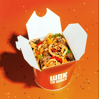 Boîte à doners Kebab jetables en papier Kraft, pièces, biodégradables, écologiques, pour pâtes, riz, nourriture, nouilles chinoises, à emporter