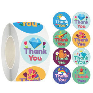 Rouleau d'étiquettes autocollantes rondes de remerciement, 500 pièces, 2,5 cm, imperméables, auto-adhésives pour l'emballage des petites entreprises - Product Image 3