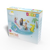 Piscine gonflable ronde Intex 57165 Classic Crocodile avec toboggan, pour usage intérieur/extérieur, pour enfants, été, baignade, pataugeoire