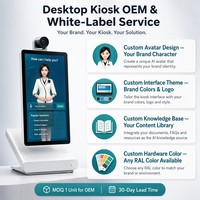 Kiosque Humain Virtuel IA de Bureau 15,6 Pouces Compact Guide de Bibliothèque Écran Tactile OEM