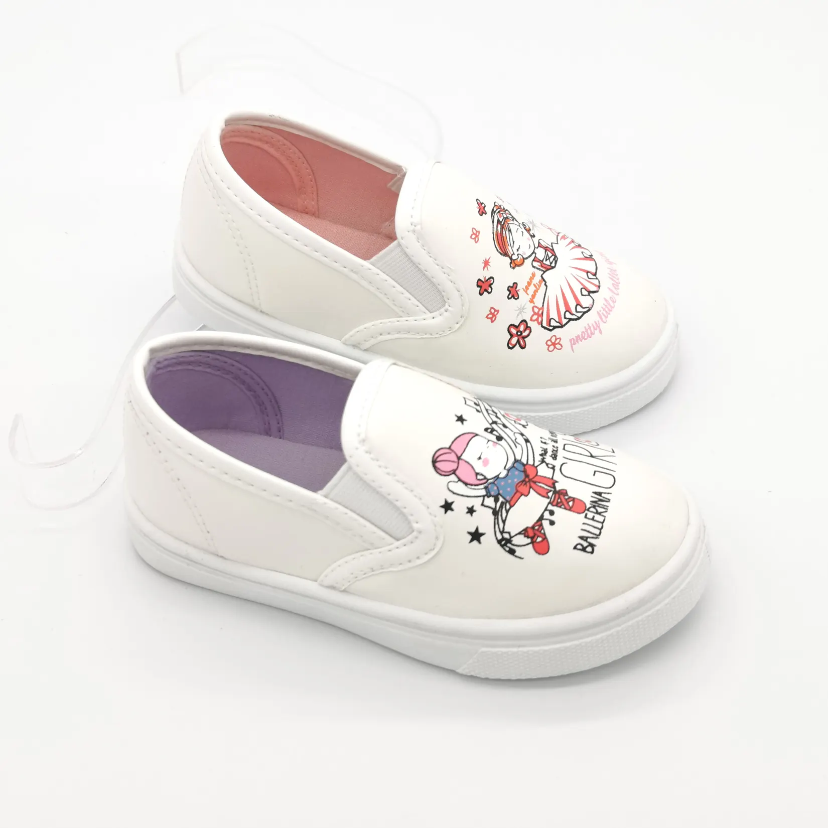Fashion Comfort customized kids shoes stylish lovely leather printed girls shoes Classic Style shoes for children