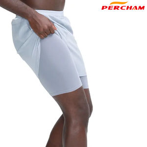 Herren Individuell Gestaltete 2-in-1 Sport- und Freizeithose aus Leichter, Schnell Trocknender Stoffqualität für Erwachsene, Einfarbig für Training und Tennis - Product Image 3