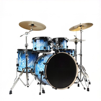 5-Piece 4-Cymbal or 3 Cymbals Professional Jazz Drum Set for Adults & Kids Complete Full Kit Ideal for Home Practice