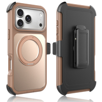 Étui de téléphone robuste en TPU+PC acrylique antichoc pour iPhone 18 Pro Max et iPhone 17 Pro Max, coque de téléphone robuste avec clip de ceinture