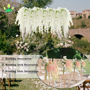 Guirnalda de flores artificiales de glicinia blanca de seda para fiesta en casa, jarrón de suelo, balcón, arreglo de boda, decoración - Product Image 4