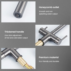 <span class=keywords><strong>Rubinetto</strong></span> da Cucina SANIVITAL in Ottone Montato sul Piano con Beccuccio Estraibile e Rotante, <span class=keywords><strong>Rubinetto</strong></span> con Filtro per Acqua Potabile Diretta, Miscelatore a <span class=keywords><strong>Tre</strong></span> <span class=keywords><strong>Vie</strong></span> per Lavello - Product Image 2