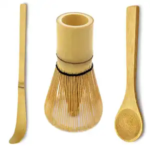 matcha green tea powder bamboo whisk set bamboo matcha whisk with custom logo