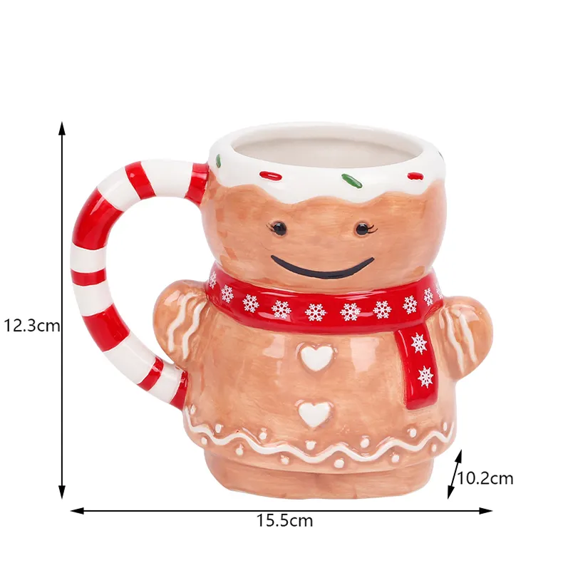 Redeco Creative Christmas Series Café Eau Lait Thé Bonhomme De Neige Tasse Mignon Tasse De Noël En Céramique Tasse De Noël Pour Cadeaux