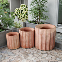 Vente chaude Classique Fibre Pierre Planteur Intérieur/Extérieur Jardin Plancher Utilisation Populaire pour Fleurs Artificielles Pots De Fleurs Jardinières