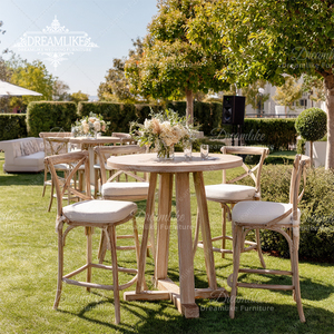 <span class=keywords><strong>Mesa</strong></span> Alta <span class=keywords><strong>de</strong></span> Madera para Fiestas y Bodas al Aire Libre, <span class=keywords><strong>Mesa</strong></span> <span class=keywords><strong>Redonda</strong></span> <span class=keywords><strong>de</strong></span> Madera Maciza para Comedor Comercial - Product Image 2