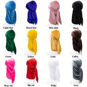 Velvet Baby Durags Kids Durag Toddler for Boys Girls Caps 360 Wave Wide Strap Headwraps Long Tail Turban Promotion <b>Gifts</b> - Product Image 2
