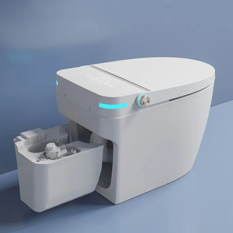 Ucuz fiyat fotoselli akıllı stool Bathroom Modern WC tuvalet Set otomatik gömme akıllı tuvalet kase banyo için