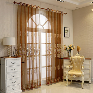 Rideau transparent en Polyester brodé, rideau transparent en tissu pour fenêtres de baies pour salon et chambre à coucher, vente en gros - Product Image 2
