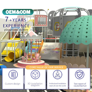 Indoor Children's Soft Play Equipment Set Commercial Playground with <b>Trampoline</b> and Slide Multi-Material Customizable Size - Product Image 3