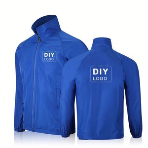 <b>Mens</b> Blank Bulk Stand Collar Windbreaker Fabric With Zipper Custom Printed Windbreaker Waterproof - Product Image 3