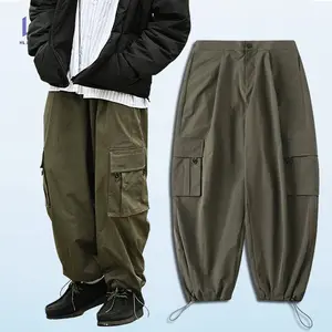 HL manufacturer custom (high) 저 (quality plain 윈드 브레이커 양털 inside warm pants 도매 cargo 느슨한 핏 겨울 pants men