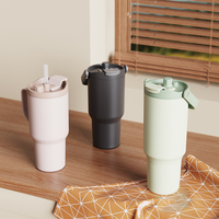 Tasses à café en acier inoxydable avec couvercle et paille, gobelets isothermes portables sous vide thermolaqués pour gravure laser pour voiture