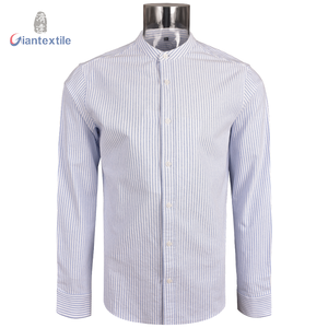 Nuovo arrivo popolare <span class=keywords><strong>camicia</strong></span> da uomo chiaro blu/bianco a righe verticali 100% cotone a manica lunga tinto <span class=keywords><strong>Oxford</strong></span> <span class=keywords><strong>camicia</strong></span> lunga per gli uomini - Product Image 1
