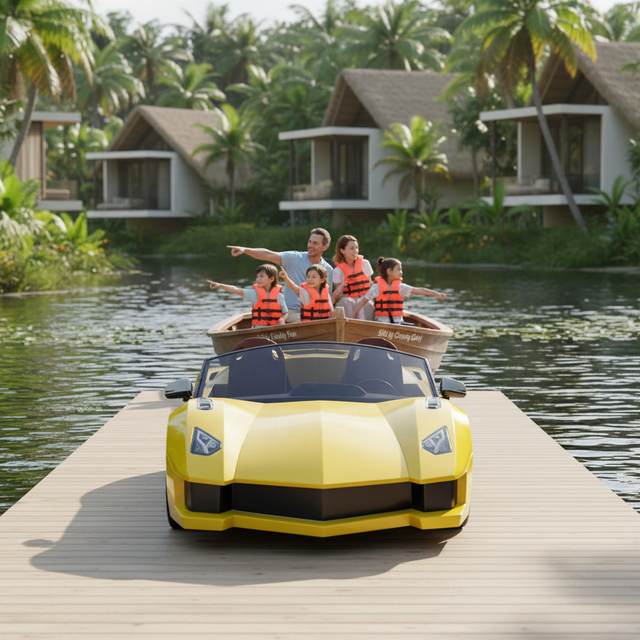 New Design Meierya M-116 Lamborghini Water Sports Electric Boat Water Park Amusement Shaped Pedal Boat Jet 5 Person Outdoor